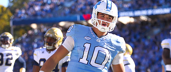 Why did Mitchell Trubisky start only 13 games at North Carolina